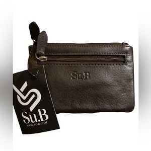 Su.B Designer Genuine Leather Coin Wallet Key Case